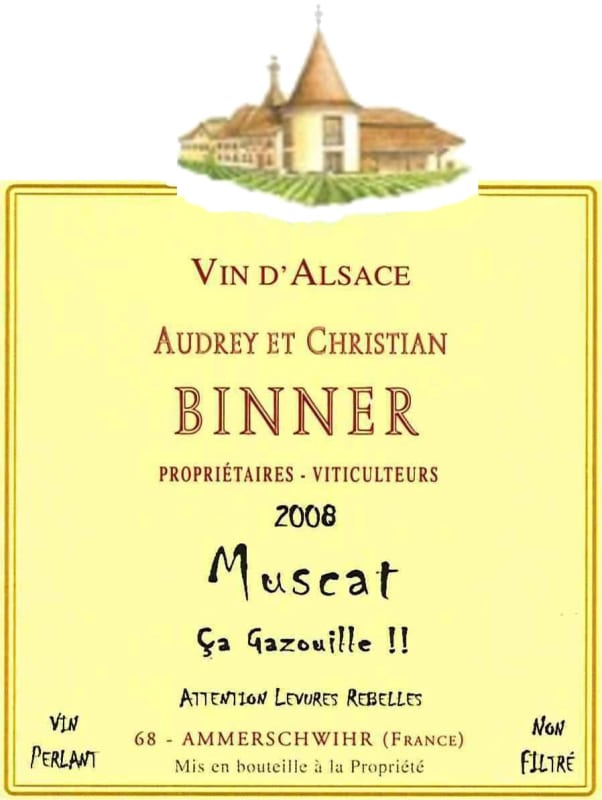 Audrey Et Christian Binner Alsace Ca Gazouille Muscat 2008 Front Label