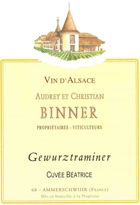 Audrey Et Christian Binner Alsace Cuvee Beatrice Gewurztraminer 2009 Front Label