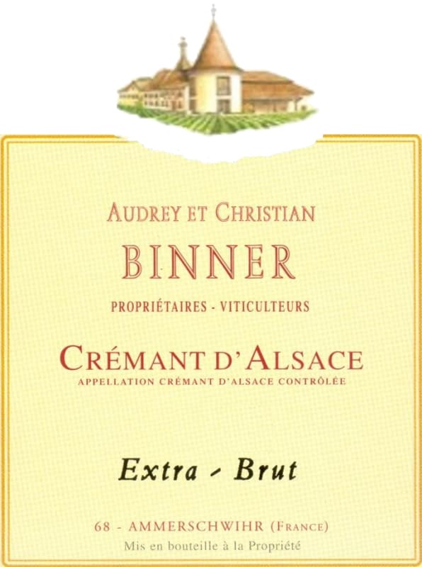 Audrey Et Christian Binner Cremant d'Alsace Extra Brut 2008 Front Label