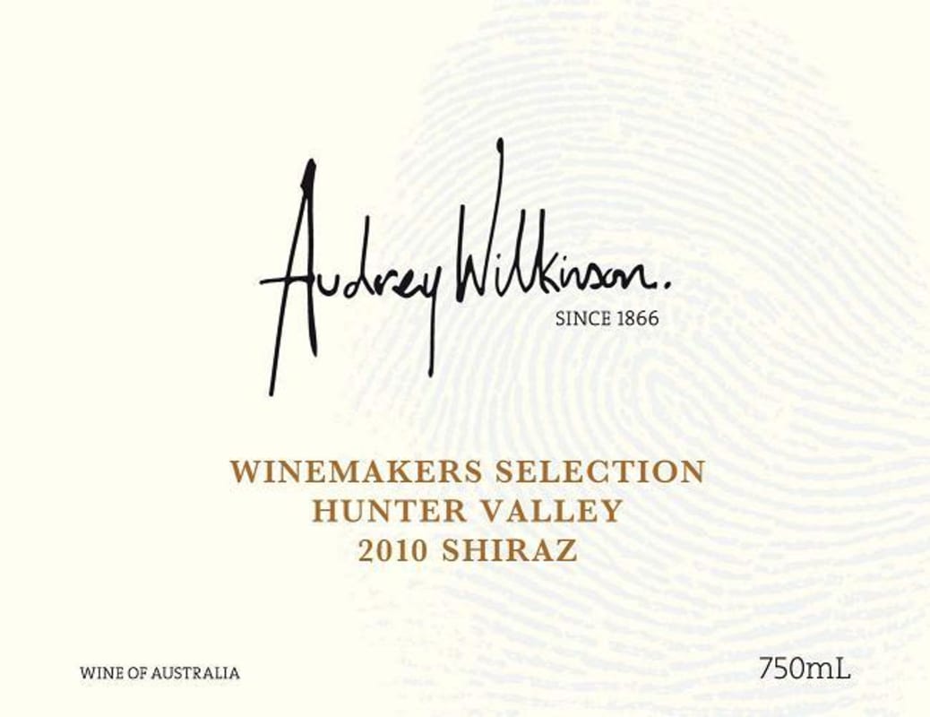 Audrey Wilkinson Vineyard Winemakers Selection Shiraz 2010 Front Label