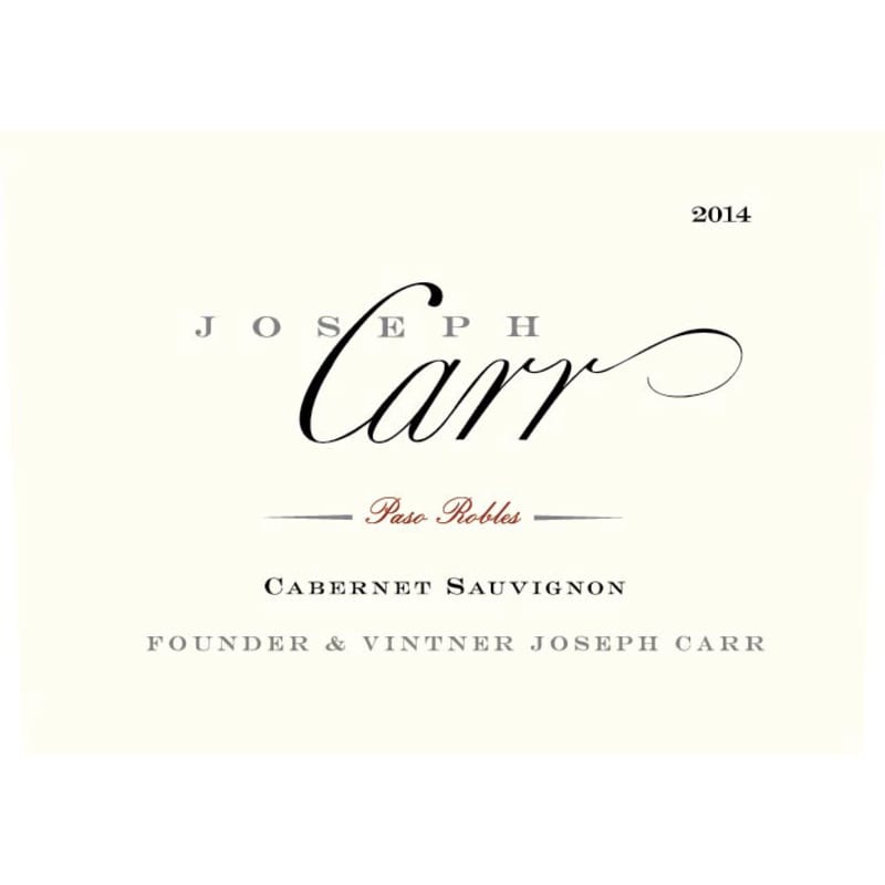 Joseph Carr Paso Robles Cabernet Sauvignon 2014 Front Label