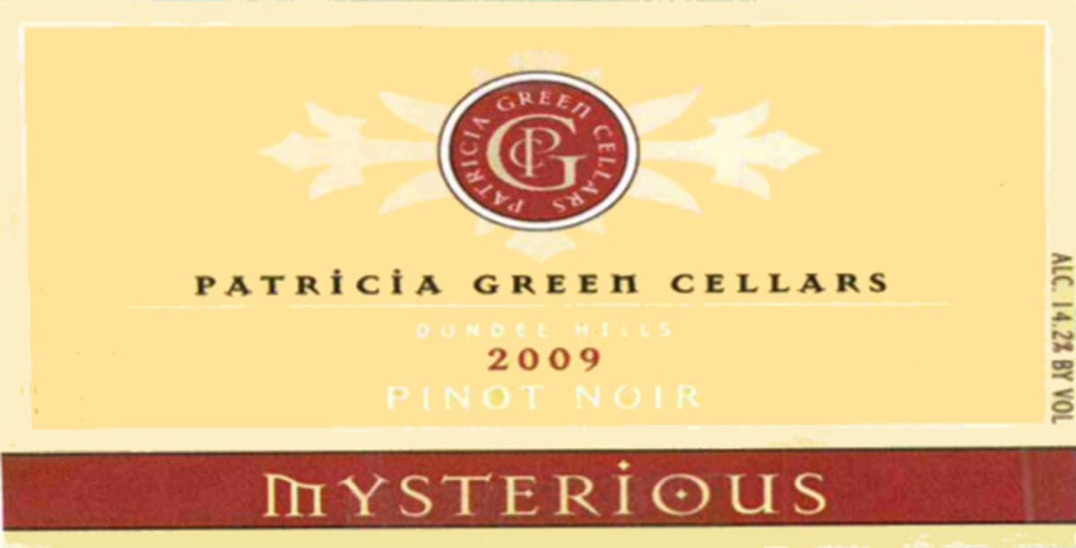 Patricia Green Mysterious Pinot Noir 2009 Front Label