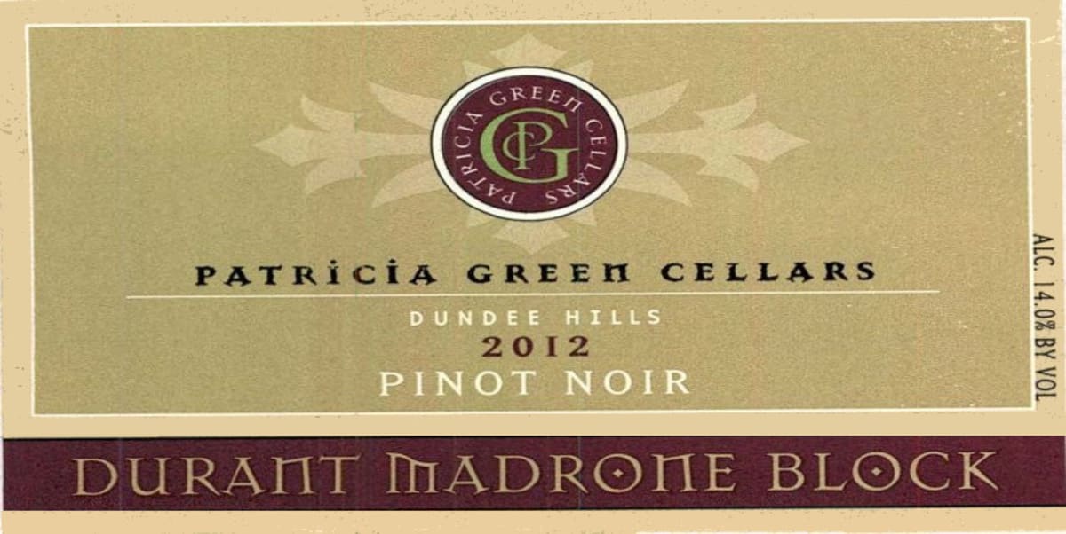 Patricia Green Durant Madrone Block Pinot Noir 2012 Front Label