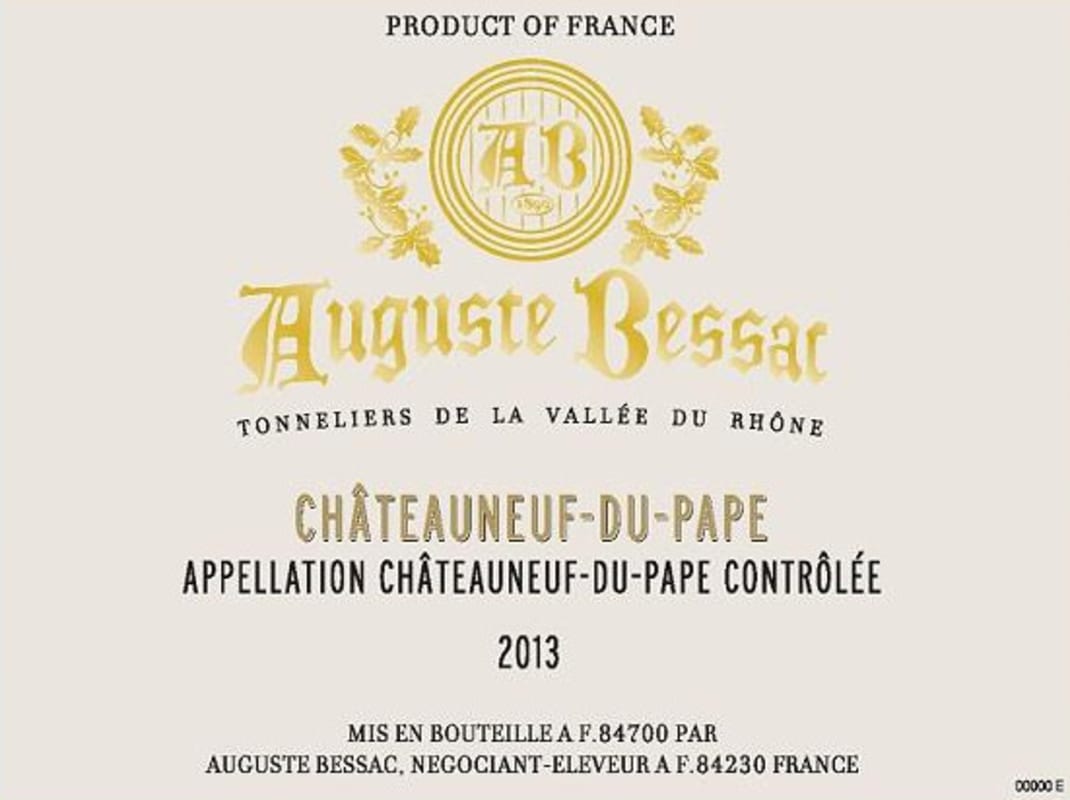 Auguste Bessac Chateauneuf-du-Pape 2013 Front Label