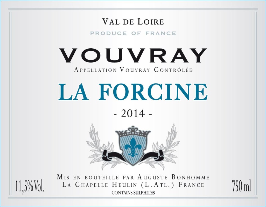 Auguste Bonhomme Vouvray La Forcine 2014 Front Label