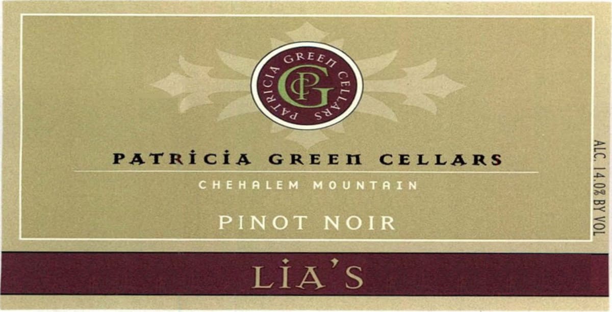 Patricia Green Lia's Pinot Noir 2014 Front Label