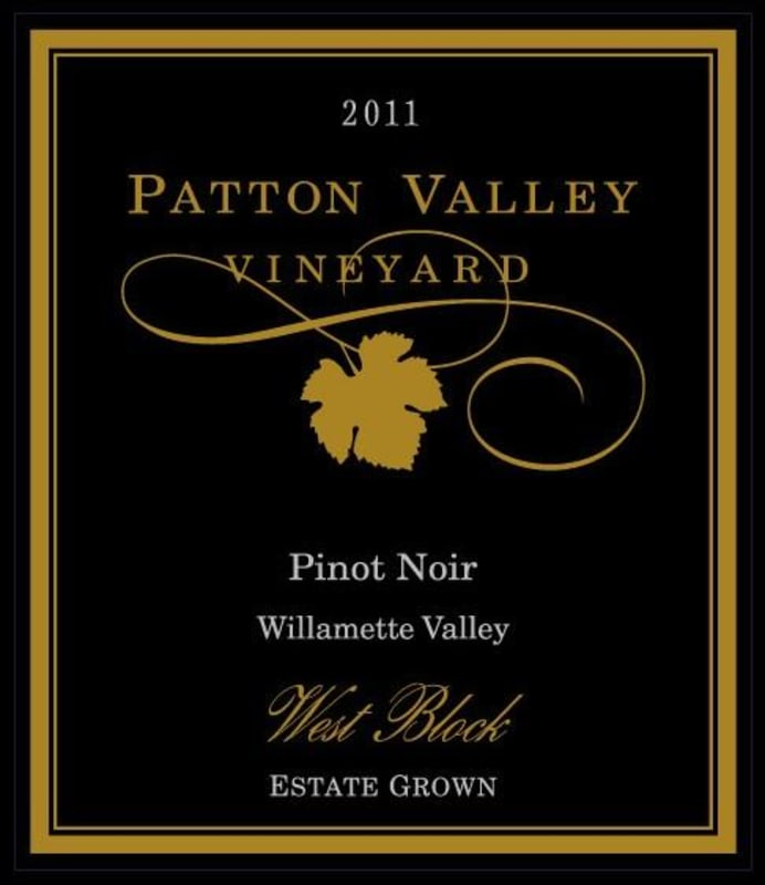 Patton Valley West Block Pinot Noir 2011 Front Label