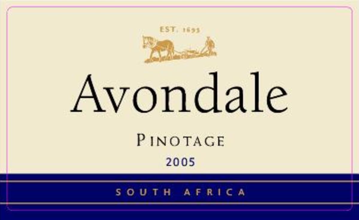Avondale Pinotage 2005 Front Label