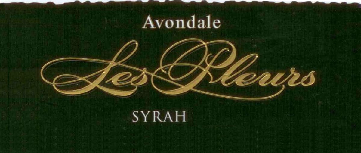 Avondale Les Pleurs Syrah 2005 Front Label