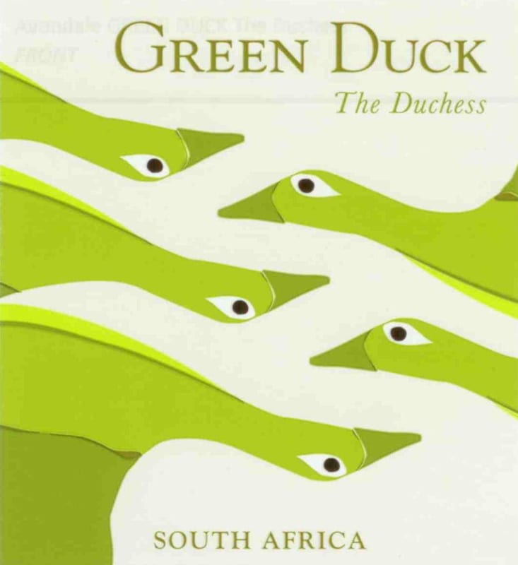 Avondale Green Duck The Duchess 2008 Front Label