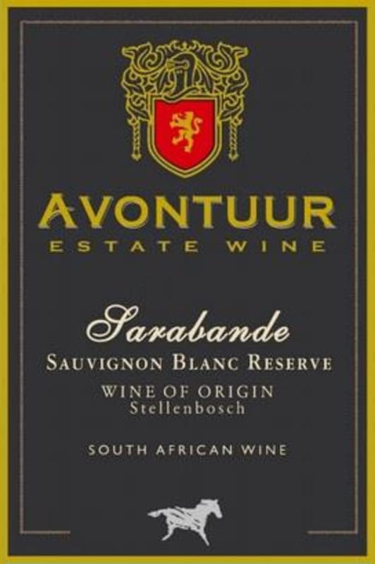 Avontuur Estate Sarabande Reserve Sauvignon Blanc 2014 Front Label