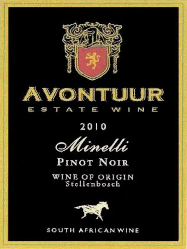 Avontuur Estate Minelli Pinot Noir 2010 Front Label