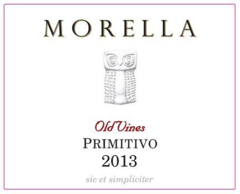 Az. Ag. Morella Old Vines Primitivo 2013 Front Label