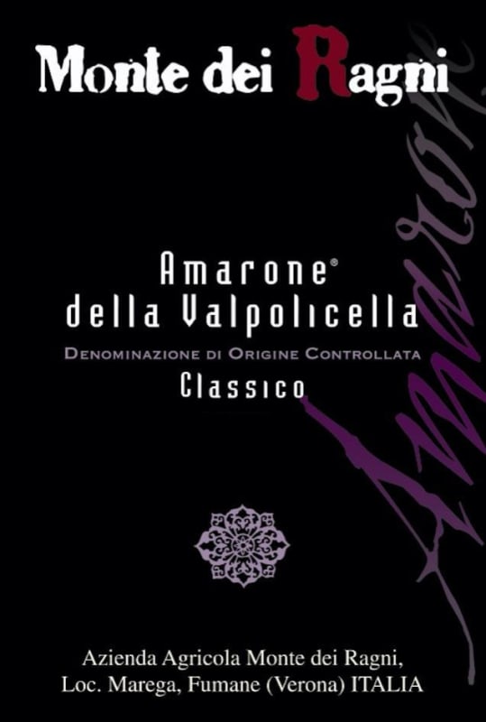 Az. Agr. Monte dei Ragni Amarone della Valpolicella Classico 2009 Front Label