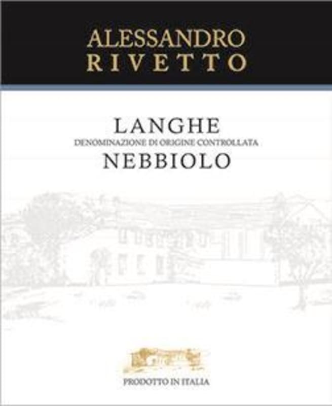 Alessandro Rivetto Langhe Nebbiolo 2014 Front Label