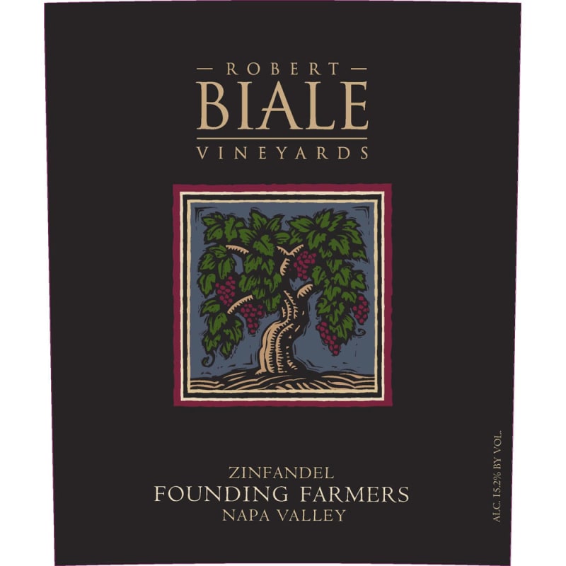 Robert Biale Vineyards Founding Farmers Zinfandel 2015 Front Label