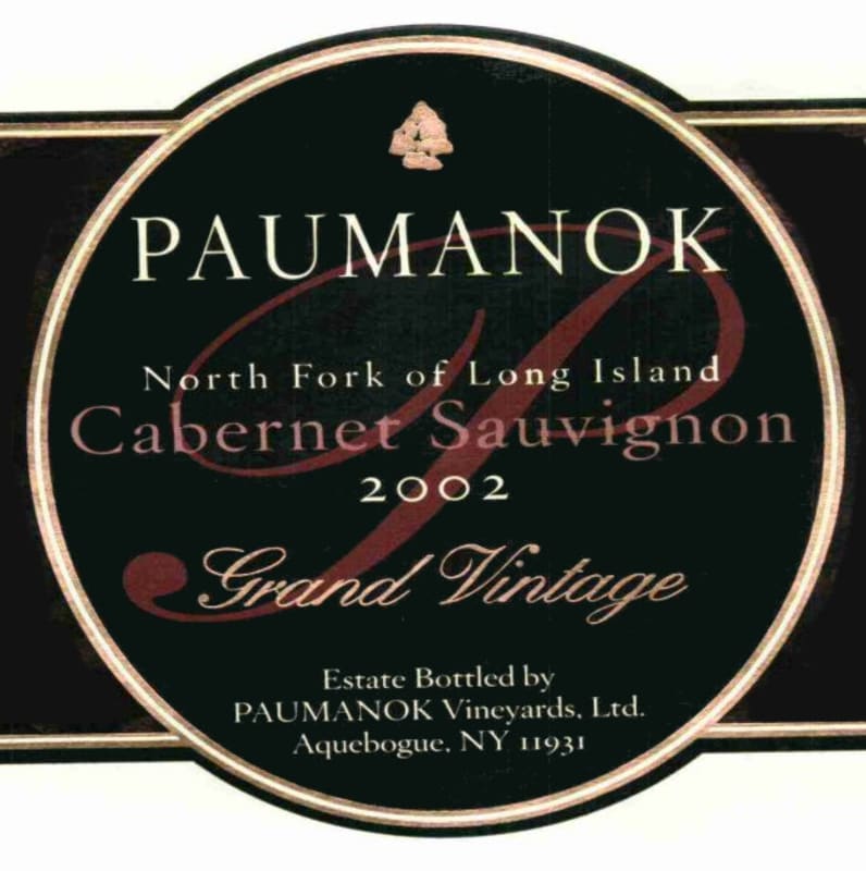 Paumanok Grand Vintage Cabernet Sauvignon 2002 Front Label