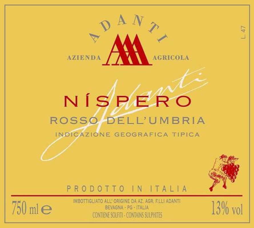 Azienda Agricola Adanti Nispero Rosso 2008 Front Label