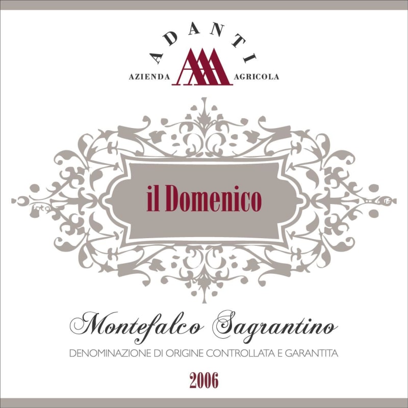 Azienda Agricola Adanti Il Domenico Montefalco Sagrantino 2006 Front Label