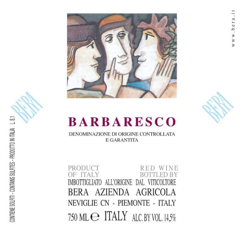 Bera Barbaresco 2009 Front Label