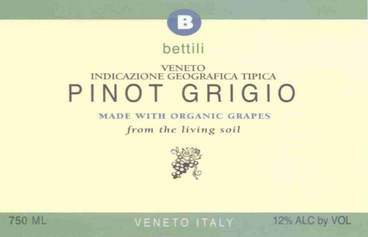 Azienda Agricola Bettili Michele Veneto Bettili Organic Pinot Grigio 2015 Front Label