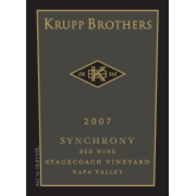 Krupp Brothers Estates Stagecoach Vineyard Synchrony Red 2007 Front Label