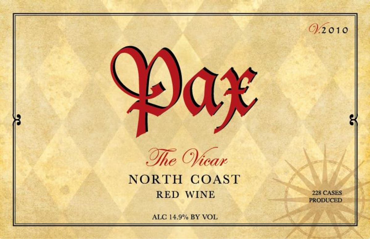 Pax The Vicar 2010 Front Label