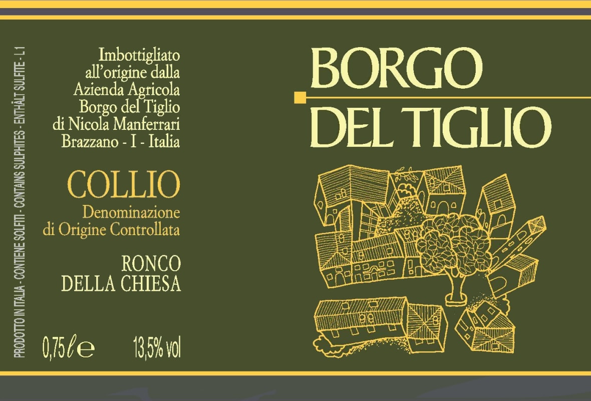 Borgo del Tiglio Collio Ronco della Chiesa 2012 Front Label