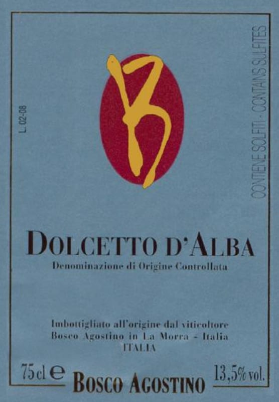 Agostino Bosco Dolcetto d'Alba 2010 Front Label