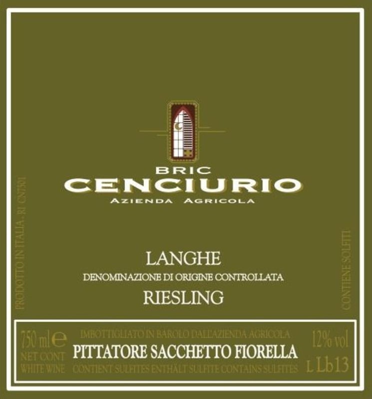 Bric Cenciurio Langhe Bianco 2014 Front Label
