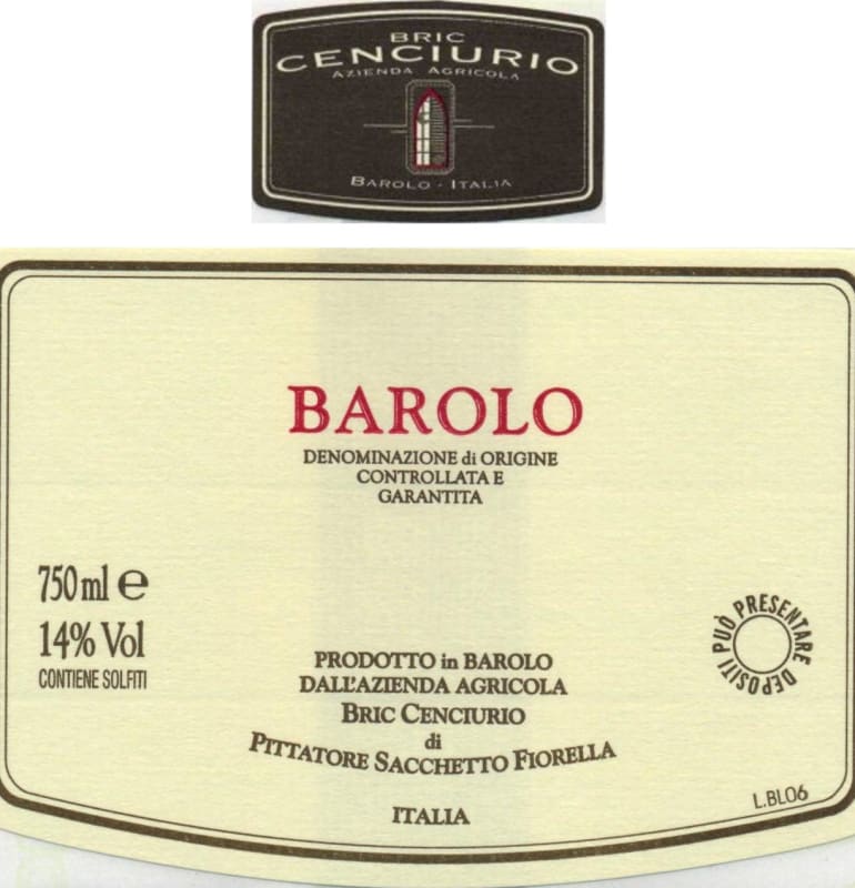 Bric Cenciurio Barolo 2007 Front Label