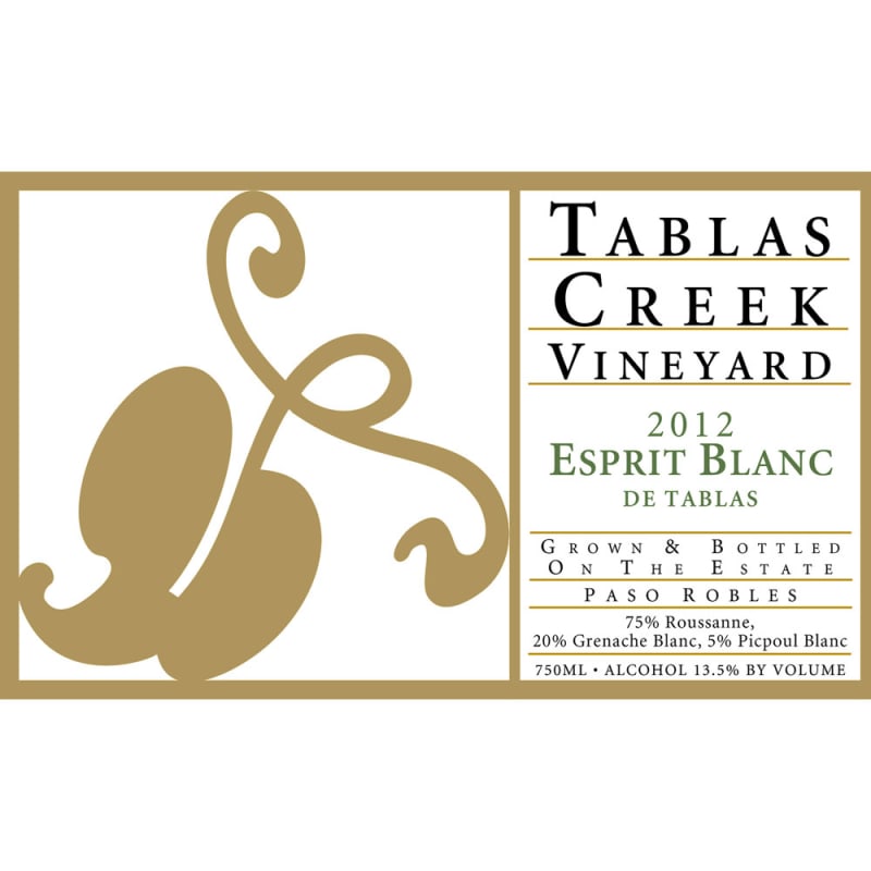 Tablas Creek Esprit de Tablas Blanc (375ML half-bottle) 2012 Front Label