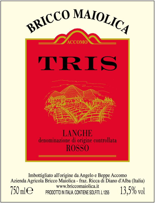 Azienda Agricola Briccomaiolica Tris Rosso 2013 Front Label