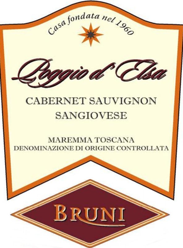 Bruni Poggio d'Elsa Cabernet Sangiovese Rosso 2012 Front Label