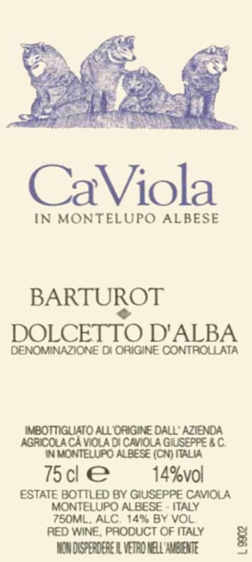Ca'Viola Dolcetto d'Alba Barturot 2004 Front Label