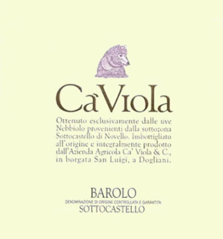 Ca'Viola Barolo SottoCastello 2010 Front Label