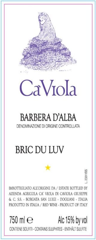 Ca'Viola Barbera d'Alba Bric du Luv 2011 Front Label