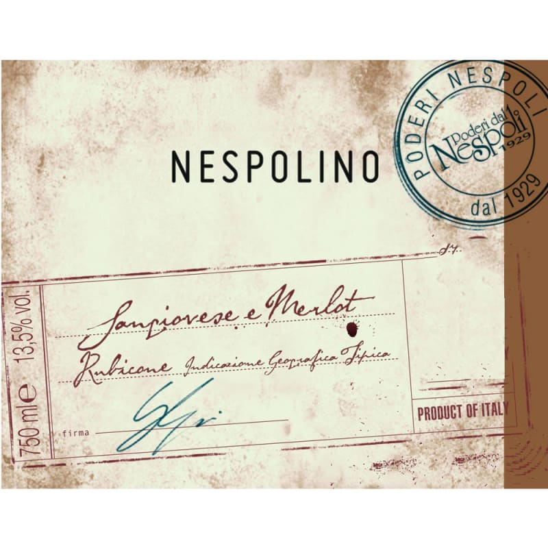 Poderi dal Nespoli Nespolino Rosso 2015 Front Label