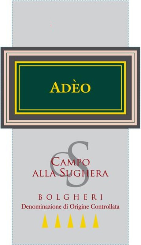 Campo alla Sughera Bolgheri Adeo Rosso 2008 Front Label