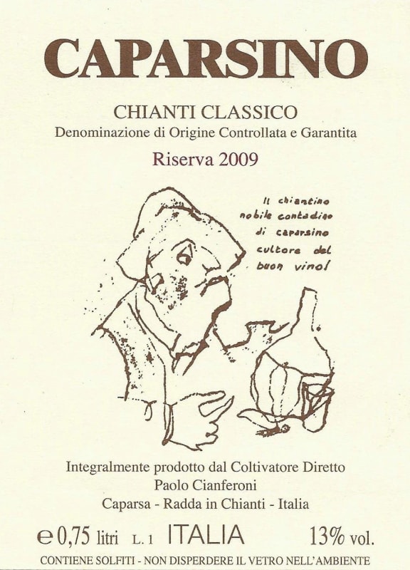 Azienda Agricola Caparsa Chianti Classico Caparsino Riserva 2009 Front Label