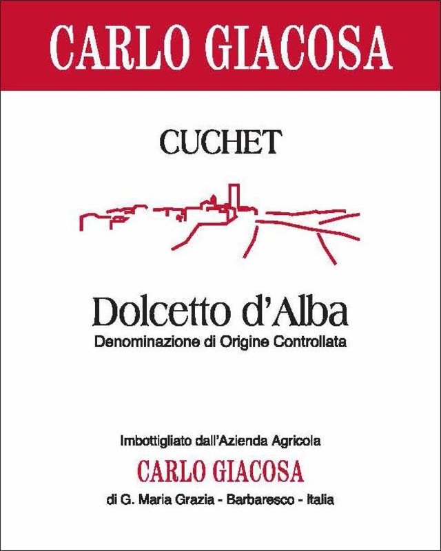 Carlo Giacosa Dolcetto d'Alba Cuchet 2014 Front Label