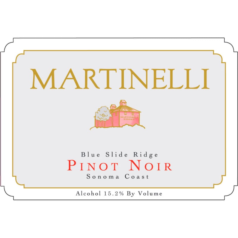 Martinelli Blue Slide Ridge Pinot Noir 2014 Front Label