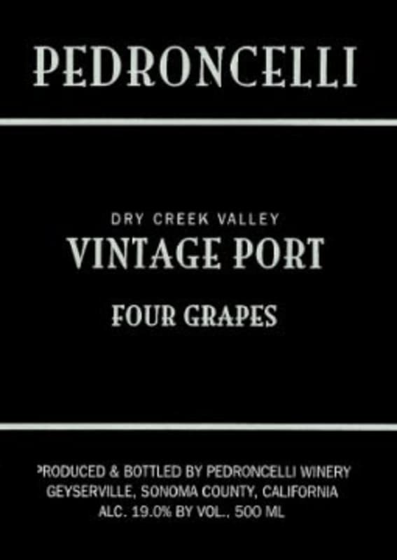 Pedroncelli Four Grapes Vintage Port (500ML) 2008 Front Label