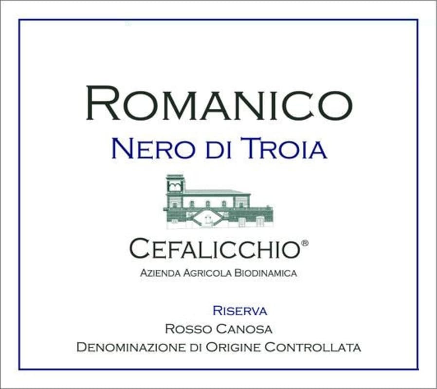 Azienda Agricola Cefalicchio Sarl Romanico Nero di Troia Rosso Canosa Riserva 2011 Front Label