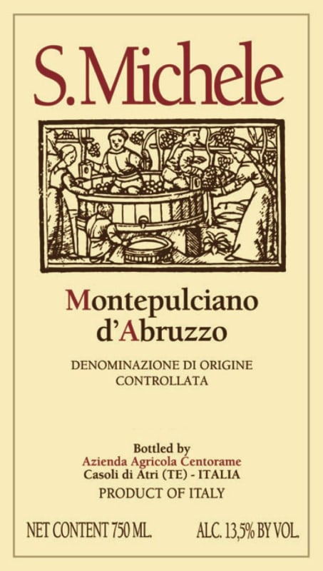 Azienda Agricola Centorame Montepulciano d'Abruzzo S.Michele 2011 Front Label