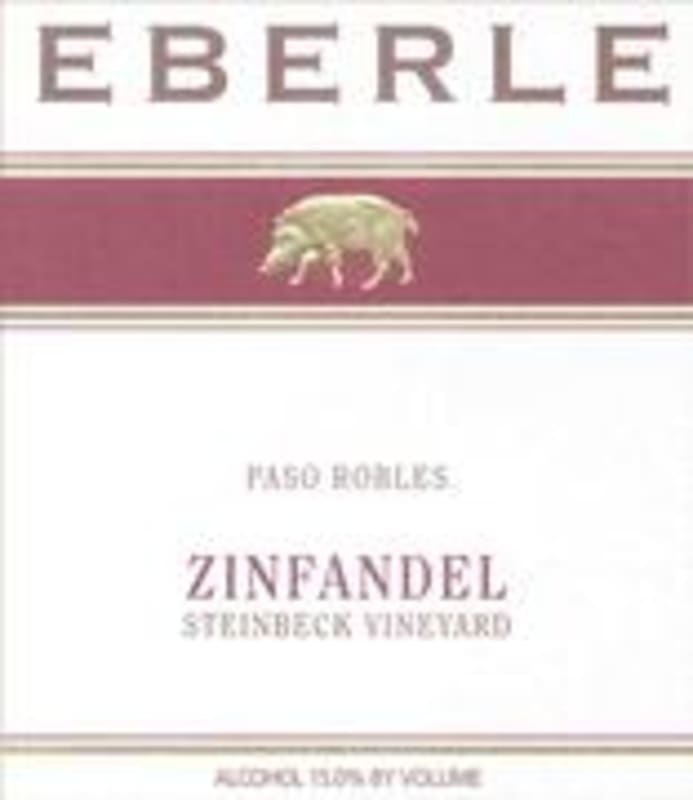 Eberle Steinbeck Vineyard Zinfandel 1996 Front Label