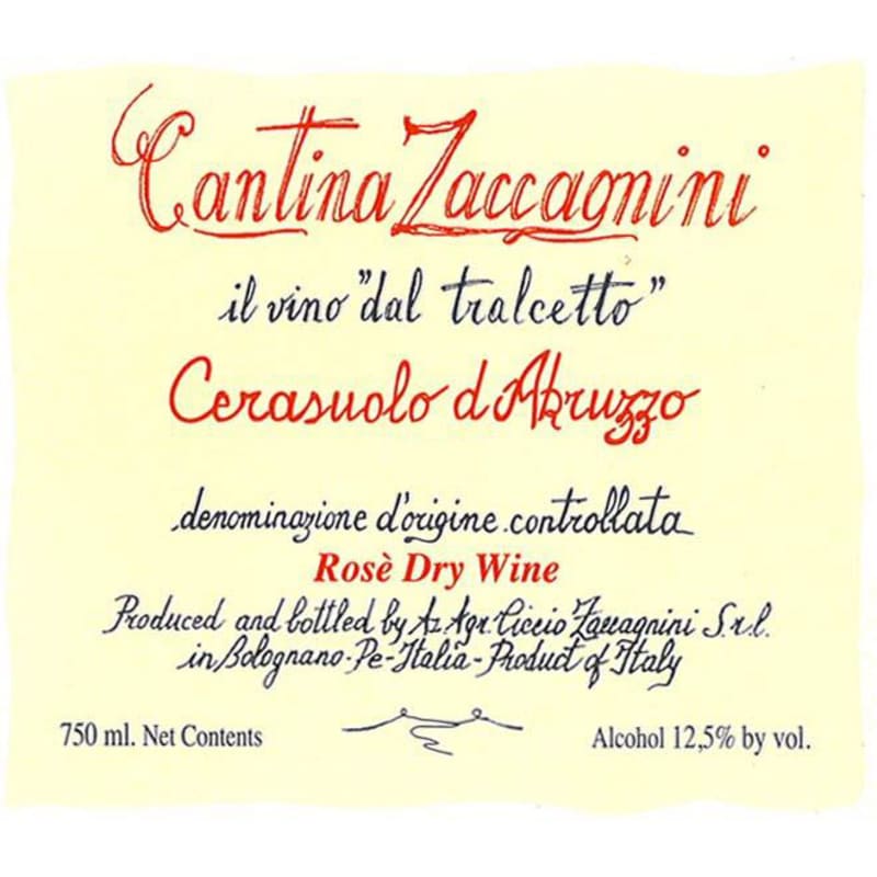 Zaccagnini Cerasuolo d'Abruzzo Rose 2015 Front Label