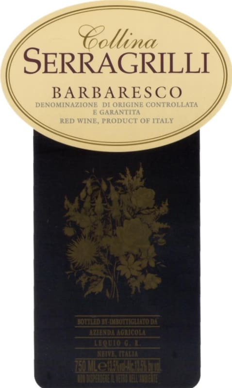 Collina Serragrilli Barbaresco 2003 Front Label