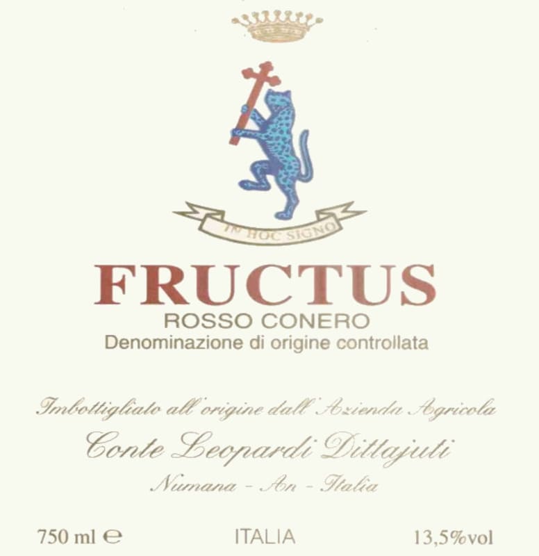 Azienda Agricola Conte Leopardi Dittajuti Rosso Conero Fructus 2005 Front Label