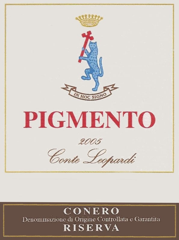 Azienda Agricola Conte Leopardi Dittajuti Conero Pigmento Rosso Riserva 2005 Front Label